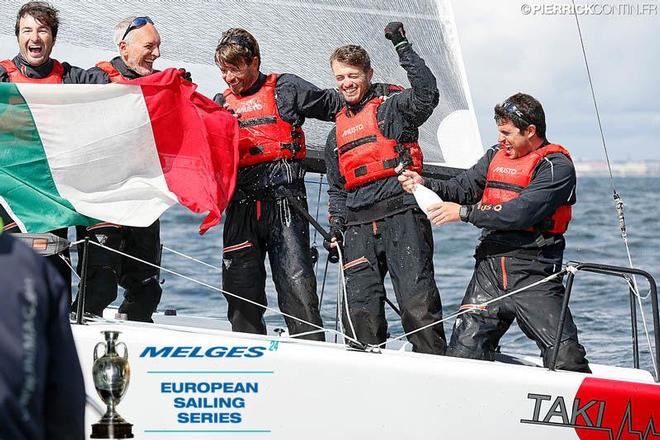 Italian TAKI 4 of Marco Zammarchi with Niccolò Bertola in helm, reigning Corinthian World Champion, is in the lead of the Corinthian division of the Melges 24 European Sailing Series after five events ©  Pierrick Contin http://www.pierrickcontin.fr/
